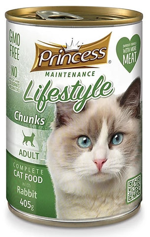 7 cans Princess Adult Cat Rabbit Chunks 405g