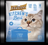 Princess Kitchen's Best Adult Cat x2 Salmon, x2 Trout - 4pkt x 100g