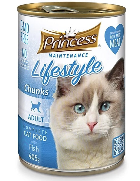 7 cans Princess Adult Cat, Fish Chunks 405g