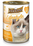 7 cans Princess Adult Cat, Chicken & Turkey Chunks 405g