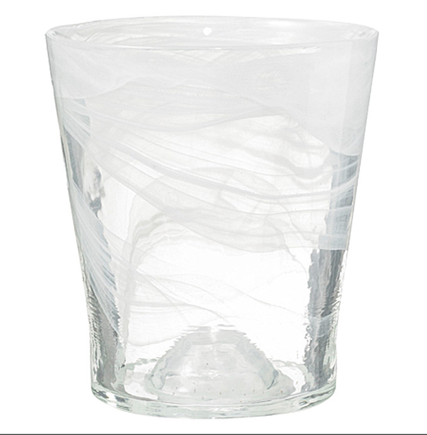 SALINAS GLASS POT 13cm MARBLE-TRANSPARENT